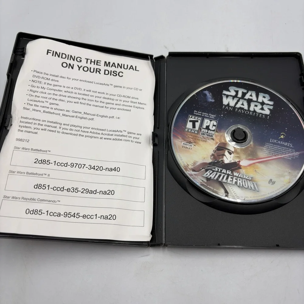 Star Wars Fan Favorites I (2-Disc, PC, CD-ROM, 2010) Missing Game 3 Read